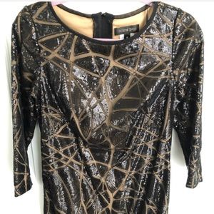 Tadashi Shoji Black Sequin Cocktail Dress